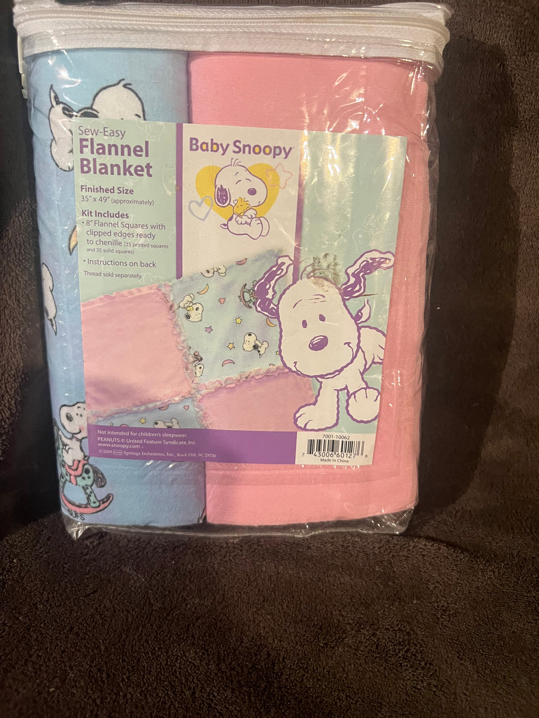 Baby Snoopy Sew easy Flannel Kit New