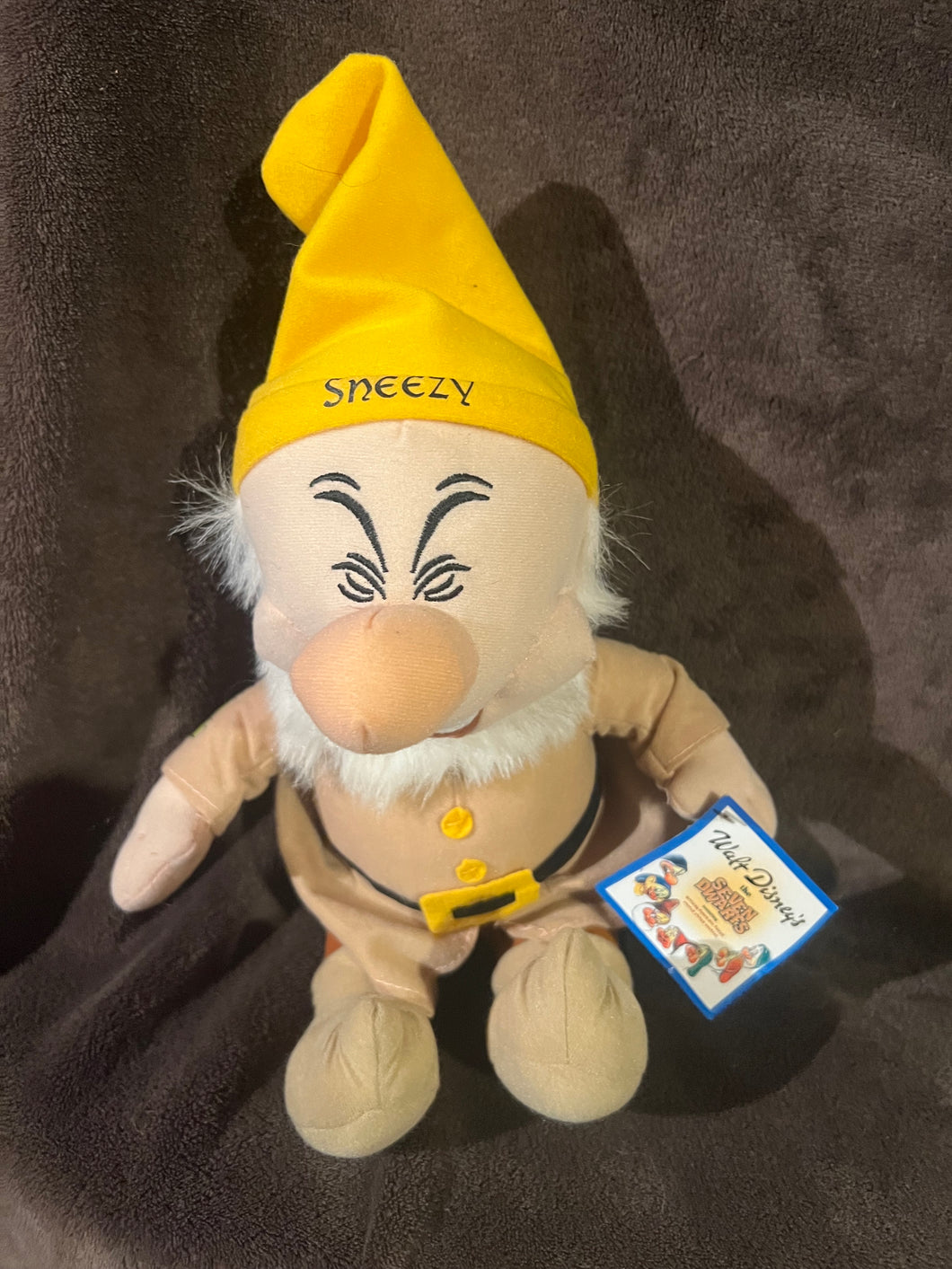 Snow White Dwarf Disney Sneezy With Tags 14 inch