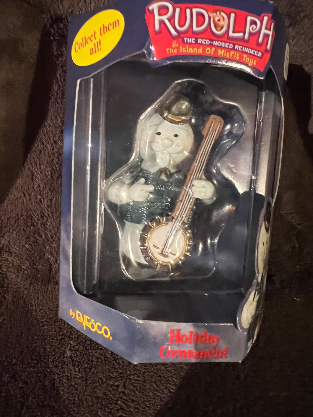 Rudolph Island Misfits Toys Extremely Rare Sam The Snowman With Banjo Ornament Vintage