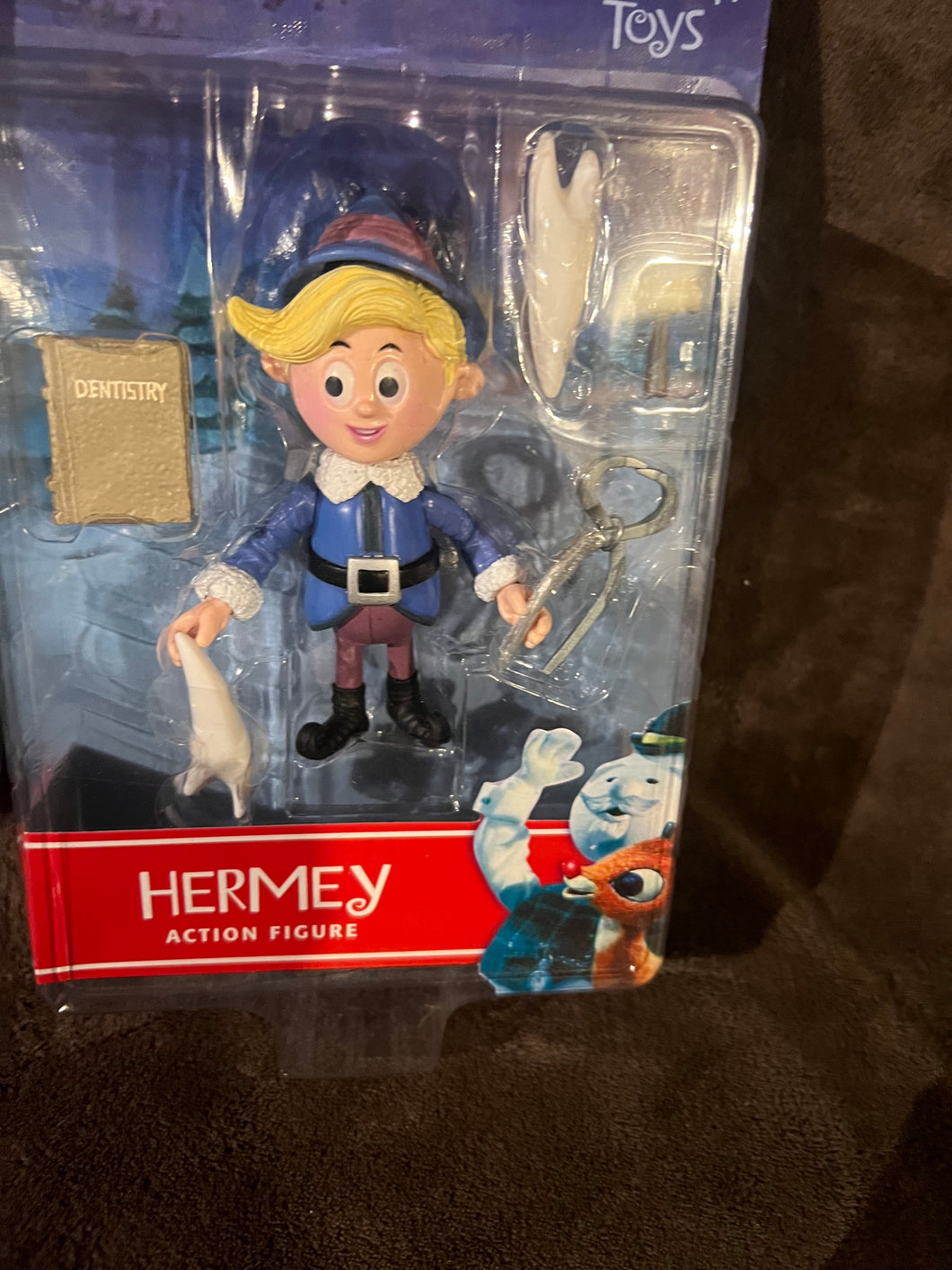 Rudolph Island of Misfit Toys Hermey The Dentist With Book and Pliers figure Vintage New in box