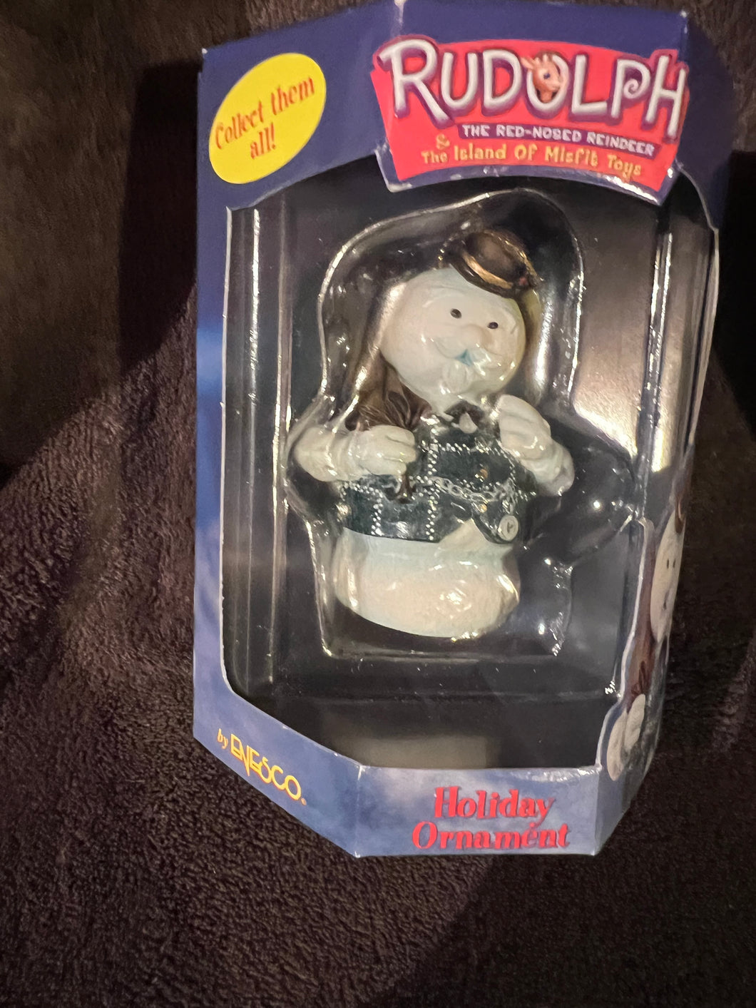 Rudolph Island if Misfit Toys Sam The Snowman With Umbrella Rare ornament Vintage