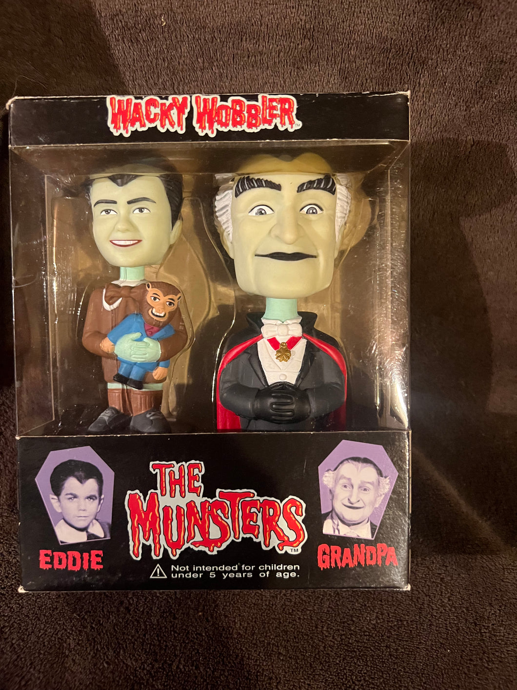 The Munsters Rare Eddie and Grandpa Bobbleheads Original Never Opened