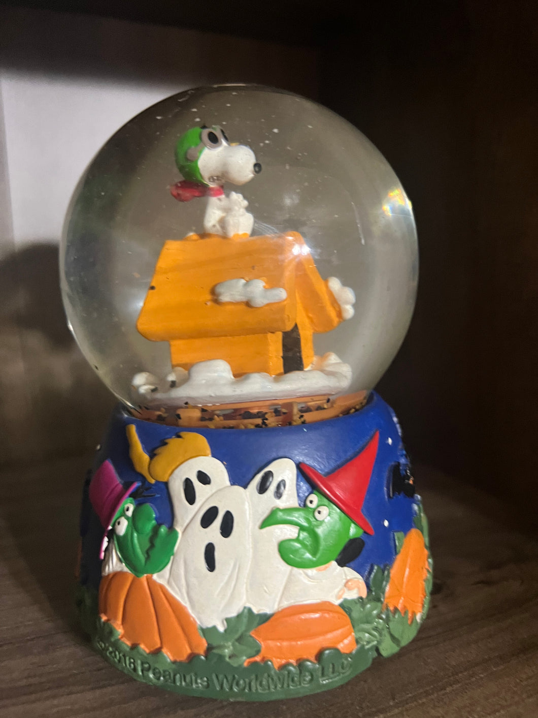 Snoopy Rare Flying Ace Musical Snow Globe