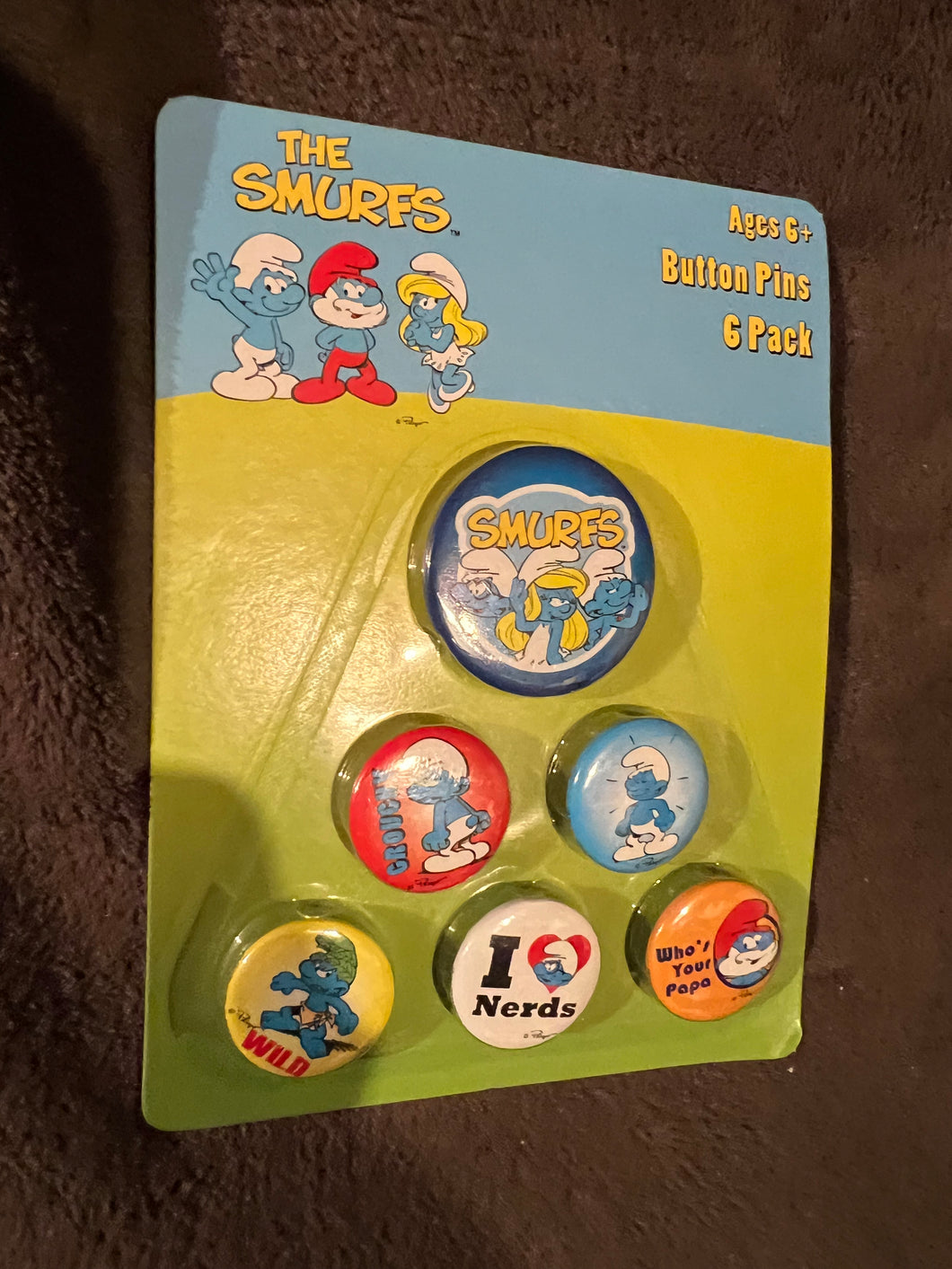 Smurf Button pins New Rare Vintage