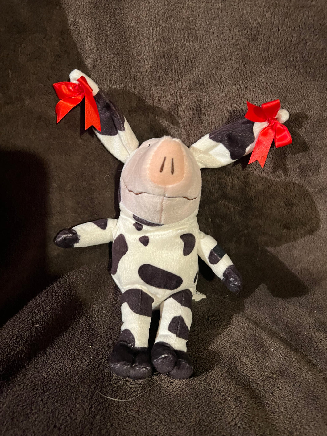 Olivia The Pig Dress Up in Cow outfit 11 inch plush Doll rare