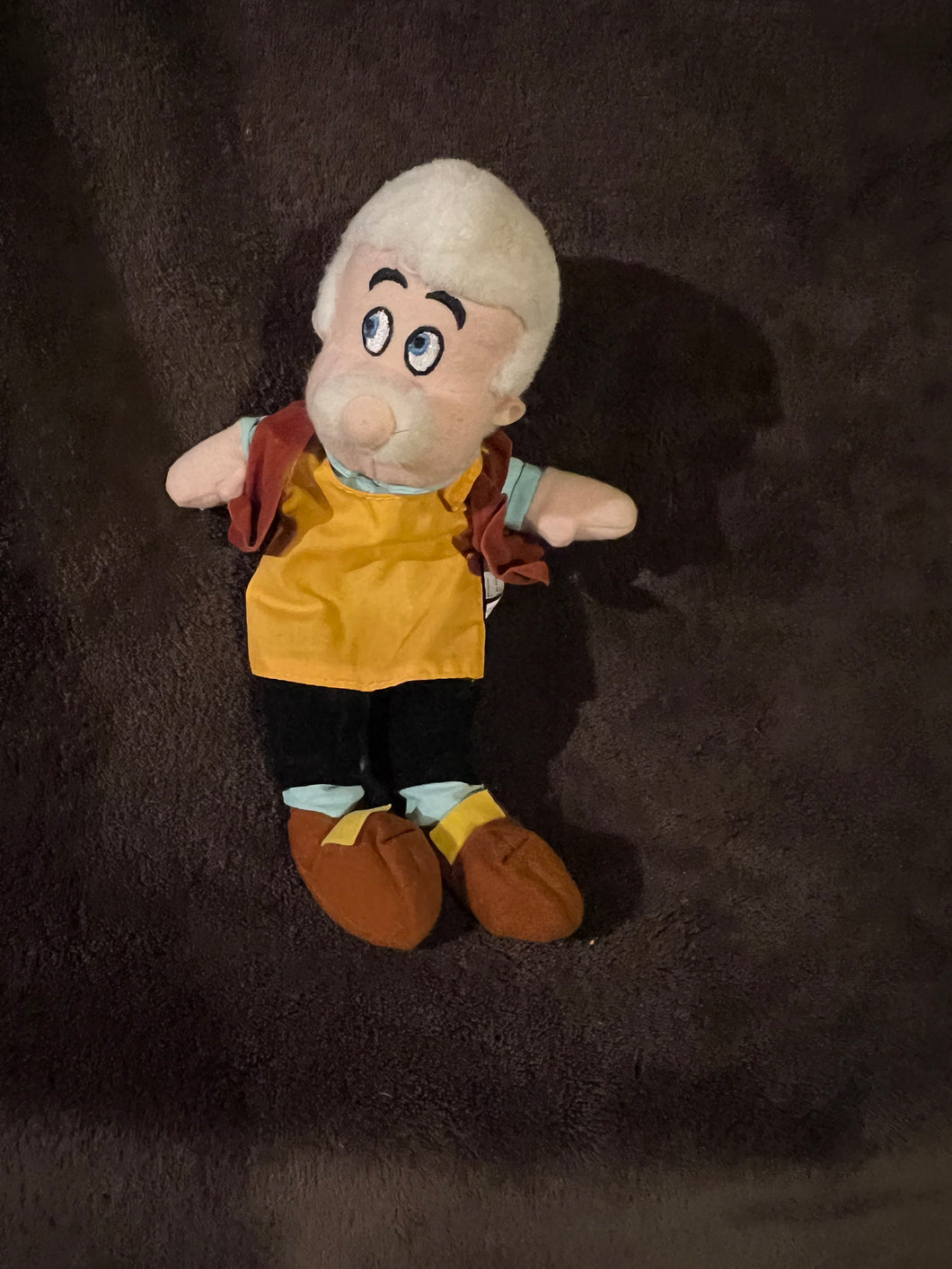 Disney Store Geppetto Pinocchio Plush Wood carver Disney Beanie 7 inch