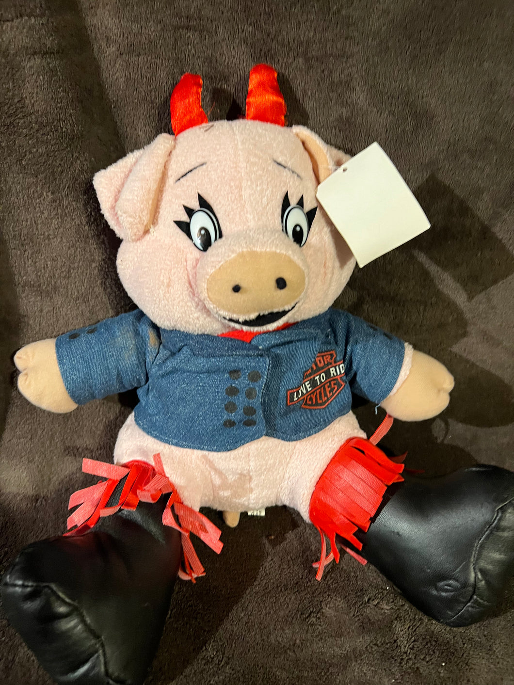 Harley Davidson Love To Ride Pig With Tags