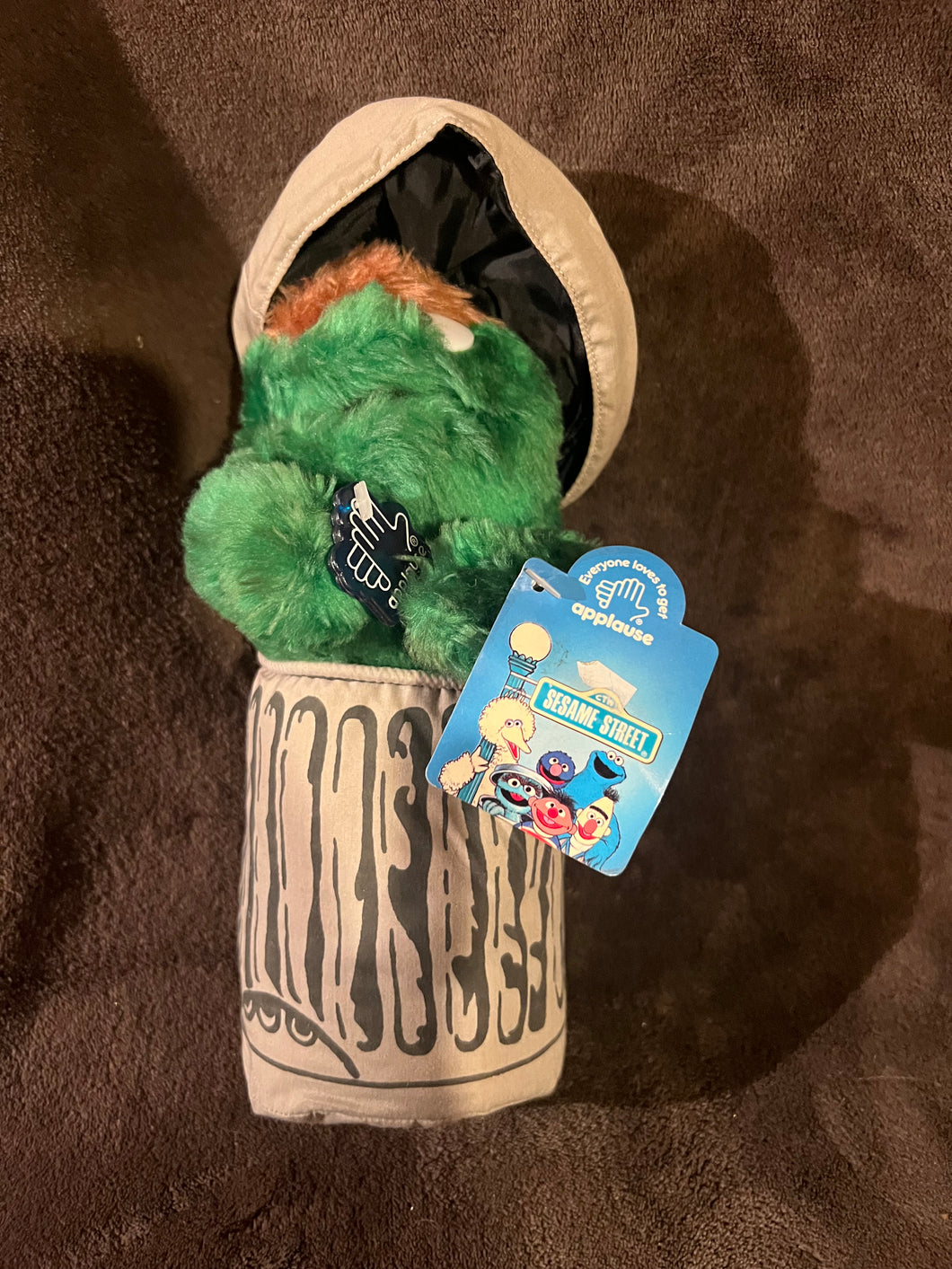 Sesame Street The Grouch In a trash Can Plush with Tags