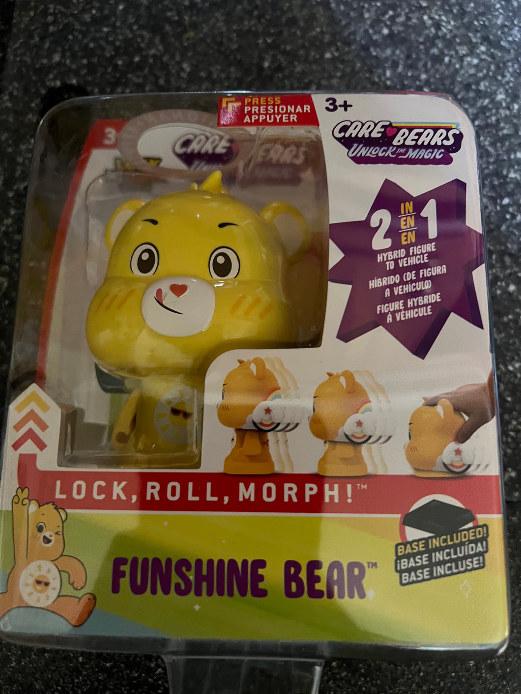 Care Bears Funshine Bear Unlock The Magic Lock and Roll Toy New