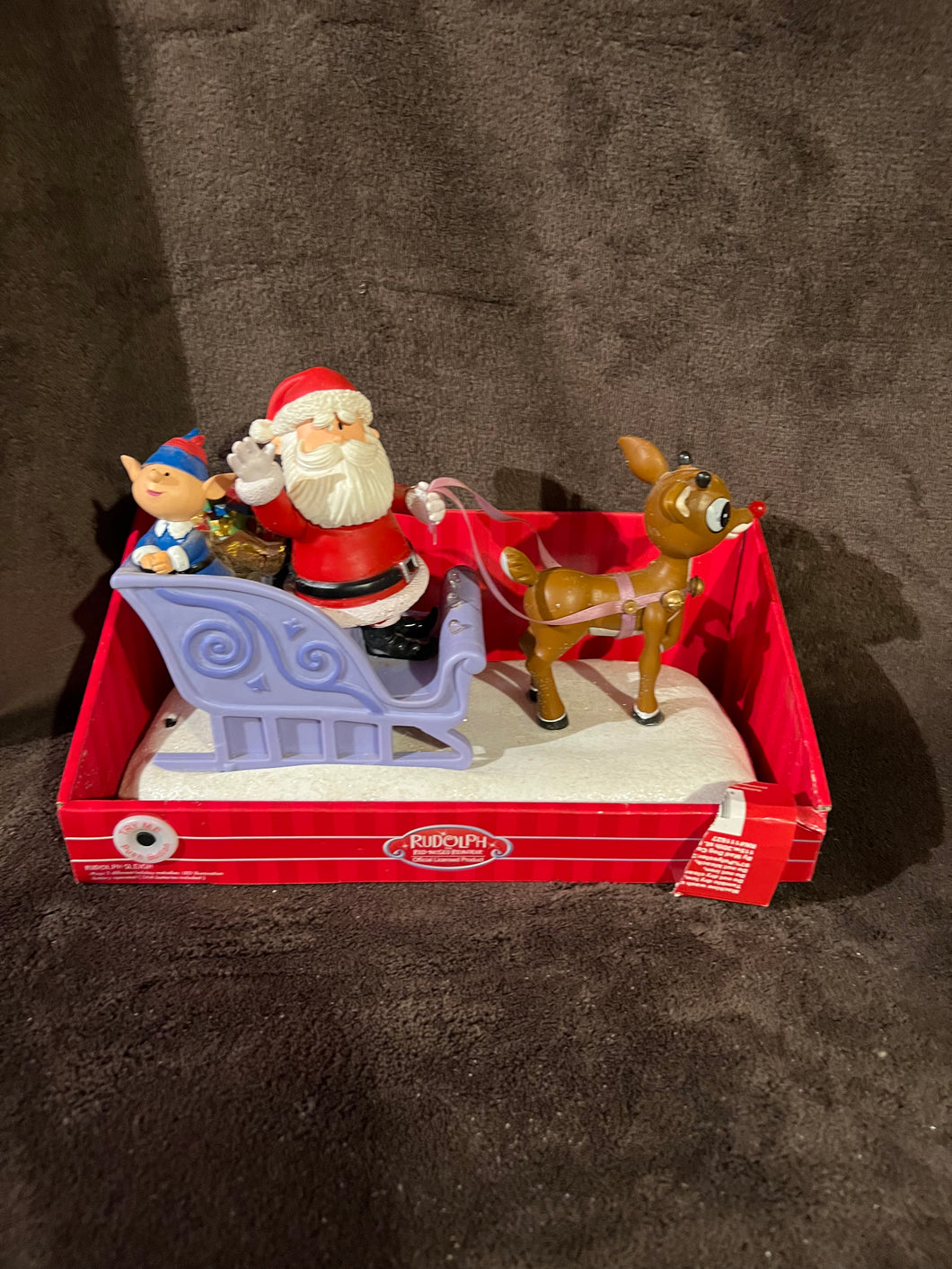 Rudolph Island Of Misfit Toyds Santa Hermey Sled Original light up Musical Display